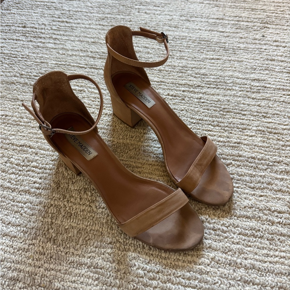 Steve Madden Tan Block Heel Sandals